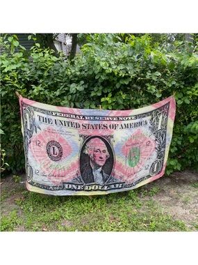 One Dollar Bill Tapestry Throw  Tye Dye